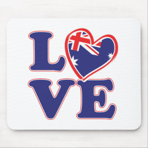 Tapis De Souris AMOUR-avec-Australie-Coeur