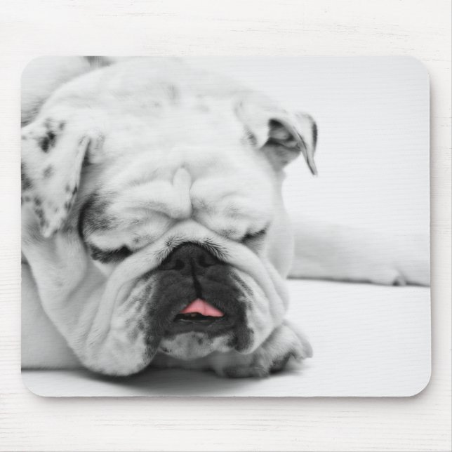 Tapis De Souris Amour blanc de bouledogue (Devant)