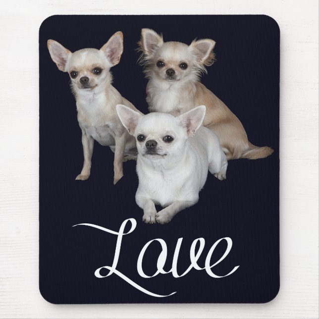 Tapis De Souris Amour Chihuahua Chiot Mousepad (Devant)