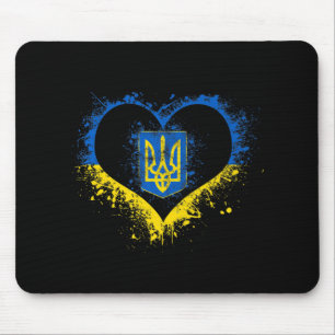 Tapis De Souris Amour Coeur Ukraine Drapeau ukrainien Stand Avec U