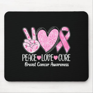 Tapis De Souris Amour Cure Ruban rose Conscience du cancer du sein