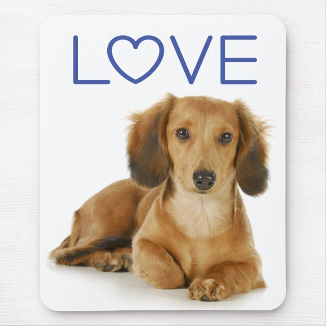 Tapis De Souris Amour Dachshund Chien Chien Coquelicot Ordinateur  (Devant)