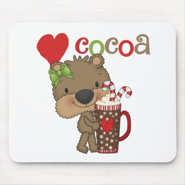 Tapis De Souris Amour de cacao d'ours de fille (Devant)