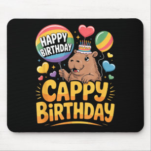 Tapis De Souris Amour de capybara Fête d'anniversaire fun Cappy Fo