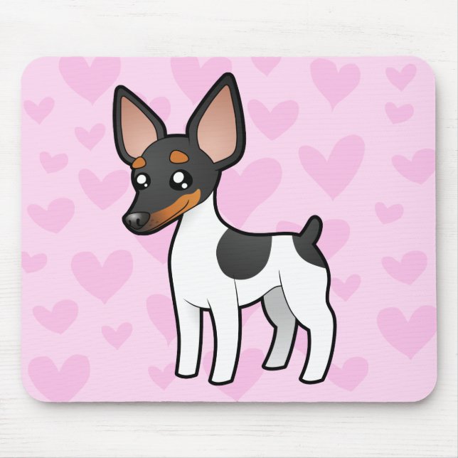 Tapis De Souris Amour de Fox Terrier de Rat terrier/jouet (Devant)