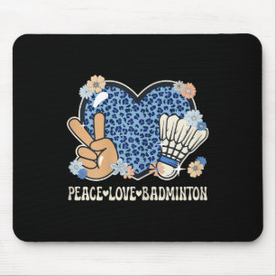 Tapis De Souris Amour de Paix de Badminton Fille d'Impression de L
