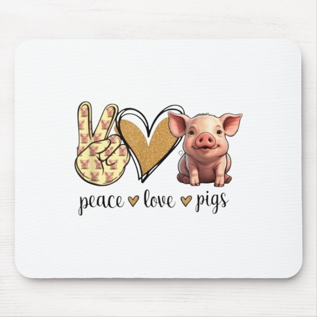 Tapis De Souris Amour de Paix Mignon Spectacle Amateur de Cochon  (Devant)