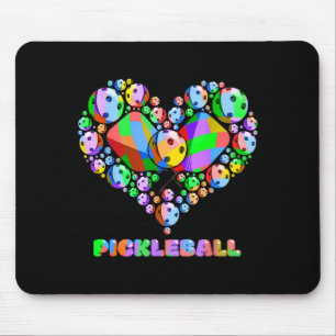 Tapis De Souris Amour de pickleball cœur drôle paddle sports color