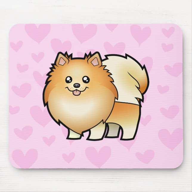 Tapis De Souris Amour de Pomeranian (Devant)