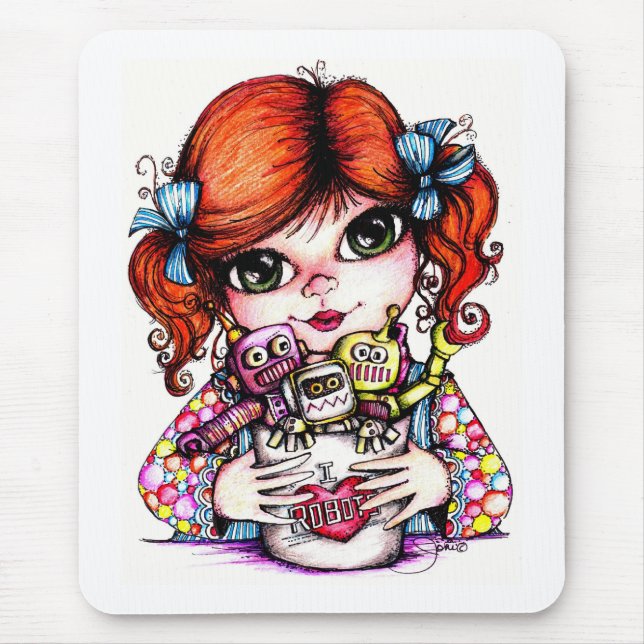 Tapis De Souris Amour de robot (Devant)