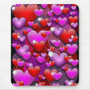 Tapis De Souris Amour des Coeurs et Diamants