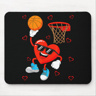 Tapis De Souris Amour Drôle Basketball Forme de Coeur Joyeuse Sain