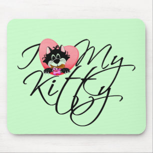 Tapis De Souris Amour du rose I mes T-shirts et cadeaux de Kitty