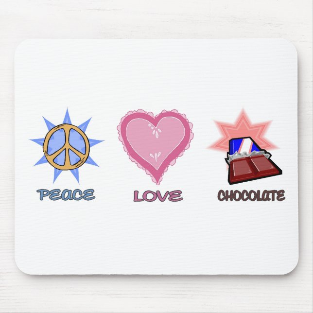 Tapis De Souris Amour et chocolat de paix (Devant)