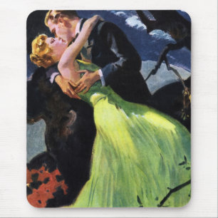 Tapis De Souris Amour et romance vintage, baiser romantique