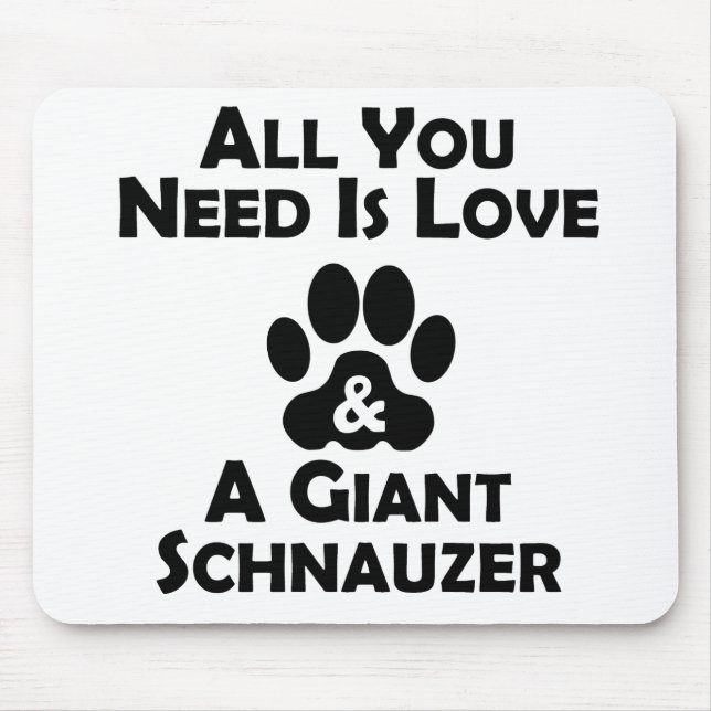 Tapis De Souris Amour et un Schnauzer géant (Devant)