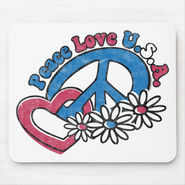 Tapis De Souris Amour Etats-Unis Mousepad de paix (Devant)