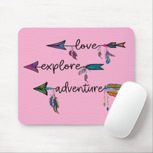 Tapis De Souris Amour Explore Aventure Arrow Tribal Boho Design
