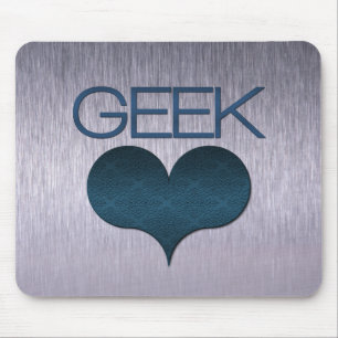 Tapis De Souris Amour geek (Coeur) Mousepad, Bleu foncé