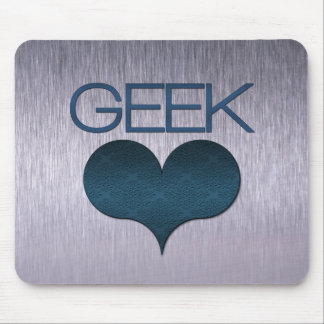 Tapis De Souris Amour geek (Coeur) Mousepad, Bleu foncé