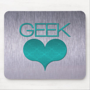 Tapis De Souris Amour geek (Coeur) Mousepad, Turquoise