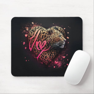 Tapis De Souris Amour graffiti art cœur léopard