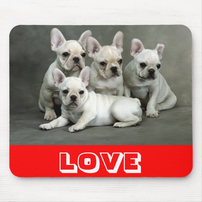 Tapis De Souris Amour mignon chien chiot Mousepad (Devant)
