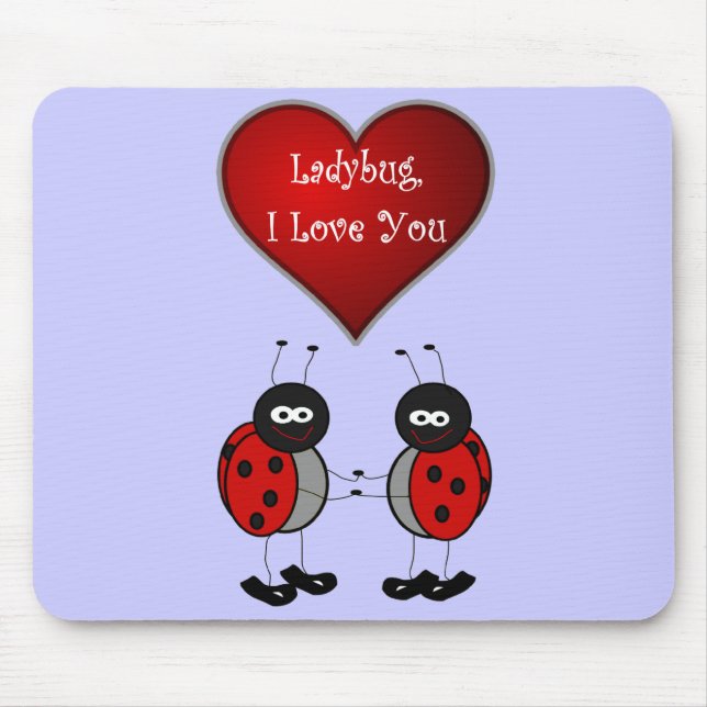 Tapis De Souris Amour Mousepad de coccinelle (Devant)