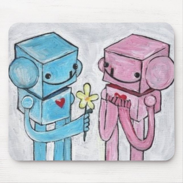 Tapis De Souris Amour Mousepad de robot (Devant)