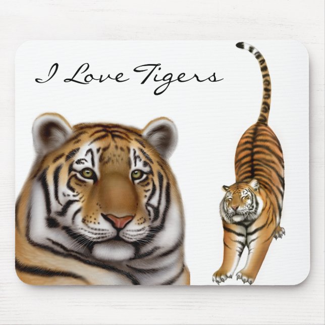 Tapis De Souris Amour Mousepad de tigre (Devant)