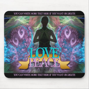 Tapis De Souris Amour Paix Zen Yoga Fractal Art Mousepad