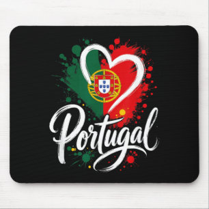 Tapis De Souris Amour Portugal Vacances Voyage Cœur Drapeau Souven