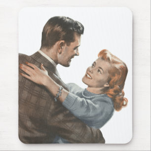 Tapis De Souris Amour Romantique Vintage Jeunes Mariés Danse-t-on?