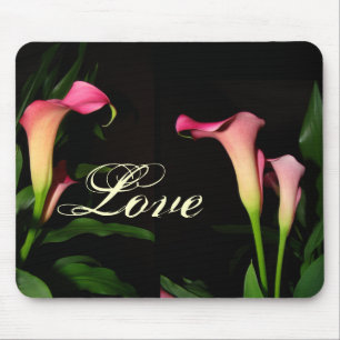 Tapis De Souris Amour rose Mousepad de zantedeschia