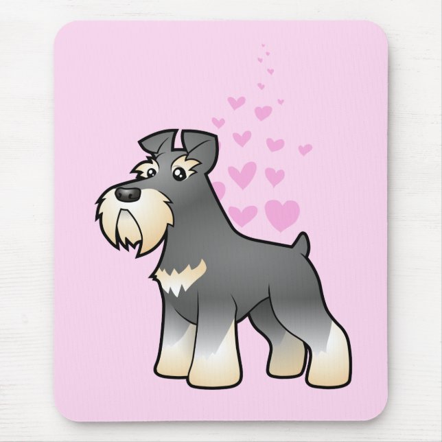 Tapis De Souris Amour Schnauzer géant/standard/miniature (Devant)