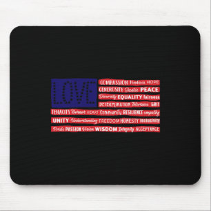 Tapis De Souris Amour Soyez Gentil Compion Égalité Drapeau América