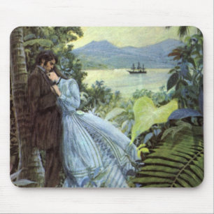 Tapis De Souris Amour vintage et Romance, Vue Tropicale romantique