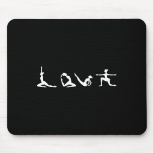 Tapis De Souris Amour Yoga Typographie Mignon Pose de méditation Y
