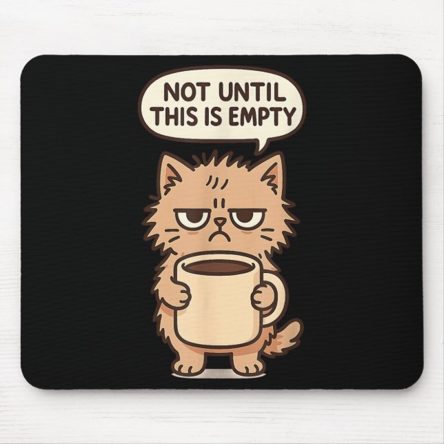 Tapis De Souris Amoureux De Café Grumpy Chat Pas De Matin Personne (Devant)
