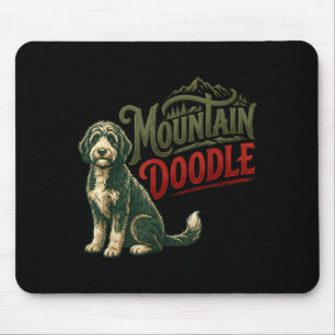 Tapis De Souris Amoureux de chien doodle de montagne vintage rétro