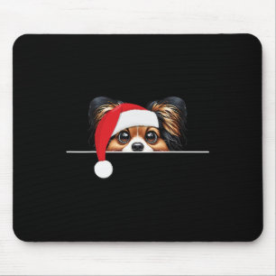 Tapis De Souris Amoureux de chien Papillon Chapeau de Noël drôle d