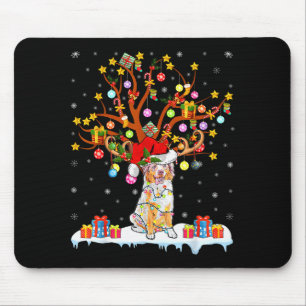 Tapis De Souris Amoureux de Chiens Noël Moche Australian Shepherd 