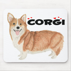 Tapis De Souris Amoureux de chiots aquarelle Pembroke Welsh Corgi