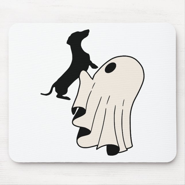 Tapis De Souris Amoureux de fantôme de teckel mignon (Devant)
