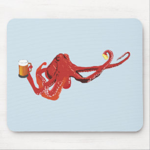Tapis De Souris Amoureux de la bière de poulpe