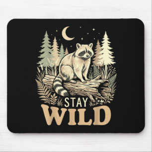 Tapis De Souris Amoureux de la nature des ratons laveurs restez sa