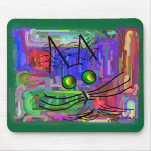 Tapis De Souris Amoureux de les chats "art du chat abstrait
