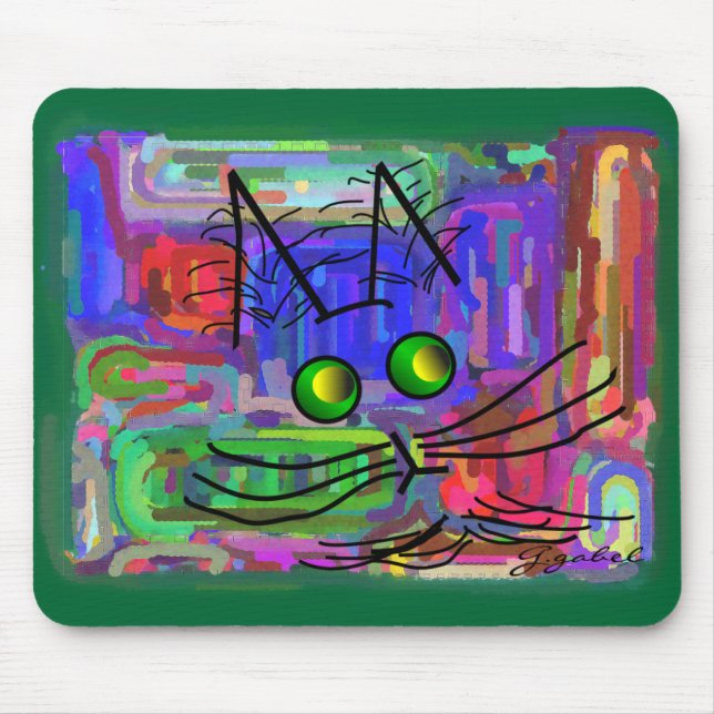 Tapis De Souris Amoureux de les chats "art du chat abstrait (Devant)