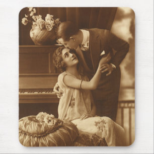 Tapis De Souris Amoureux de Vintage, Amour Musique Romantique