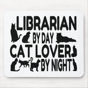 Tapis De Souris Amoureux des chats bibliothécaire